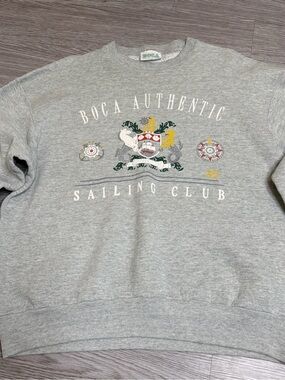 Vintage 90s Boca Authentic Sailing Club Sweatshirt Size L / XL Made In Canada